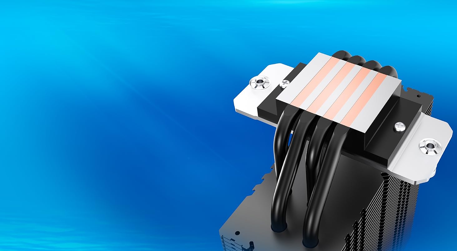 Система охолодження CPU Akasa Alucia H4 з вентилятором 120мм PWM, 4 теплові трубки, 185W TDP, для Intel LGA 2066, 2011, 1151, 1155, 1150, 1200, AMD AM4 AM5 Ryzen