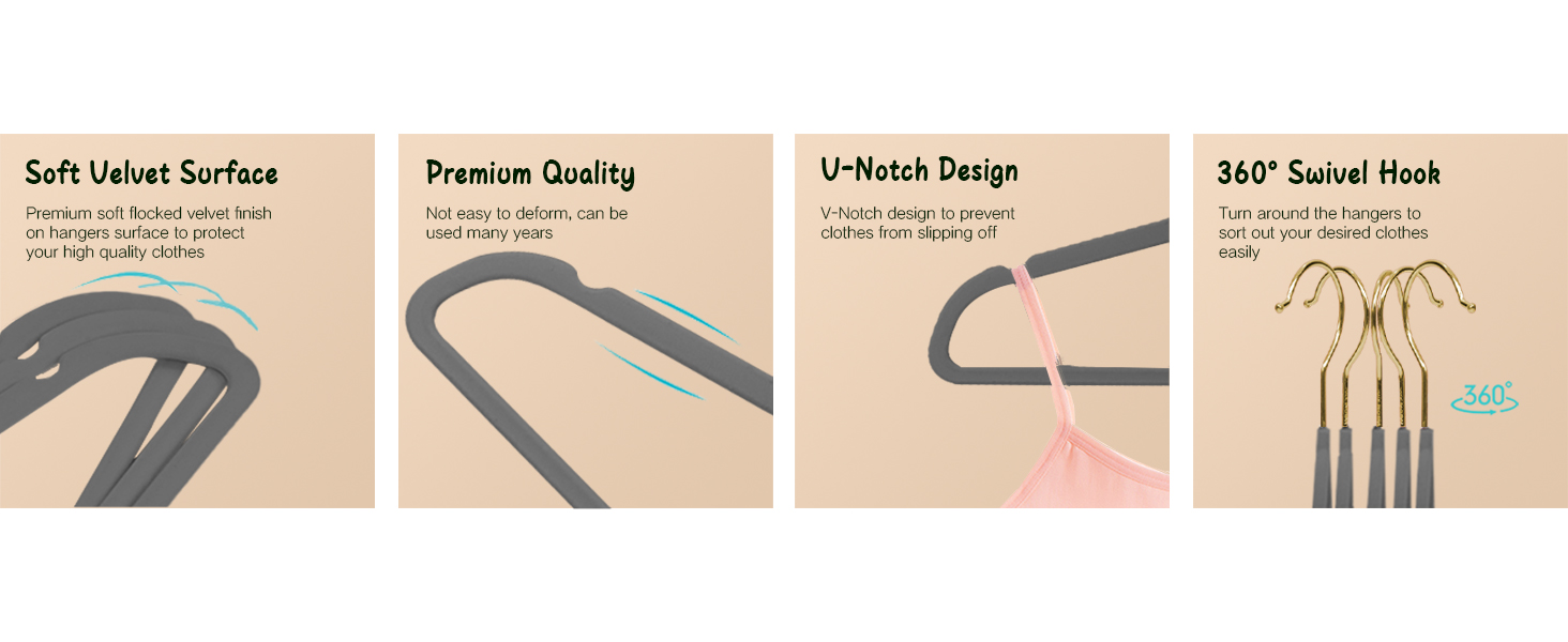 Набір з 22 велюрових плечиків для одягу Stormix, преміум-якість, для дорослих, неслизькі, для костюмів, сорочок, суконь, рожево-золоті гачки, 22 шт.