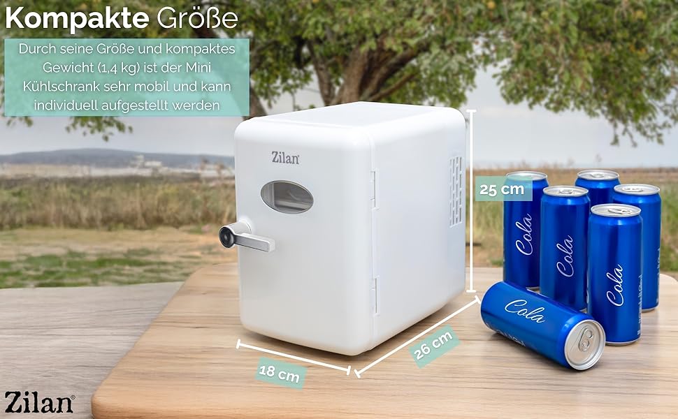 Zilan 2в1 Міні-холодильник: охолодження та підігрів, 4 літри, з підсвіткою. Косметичний холодильник для макіяжу та догляду. Компактний кухонний холодильник