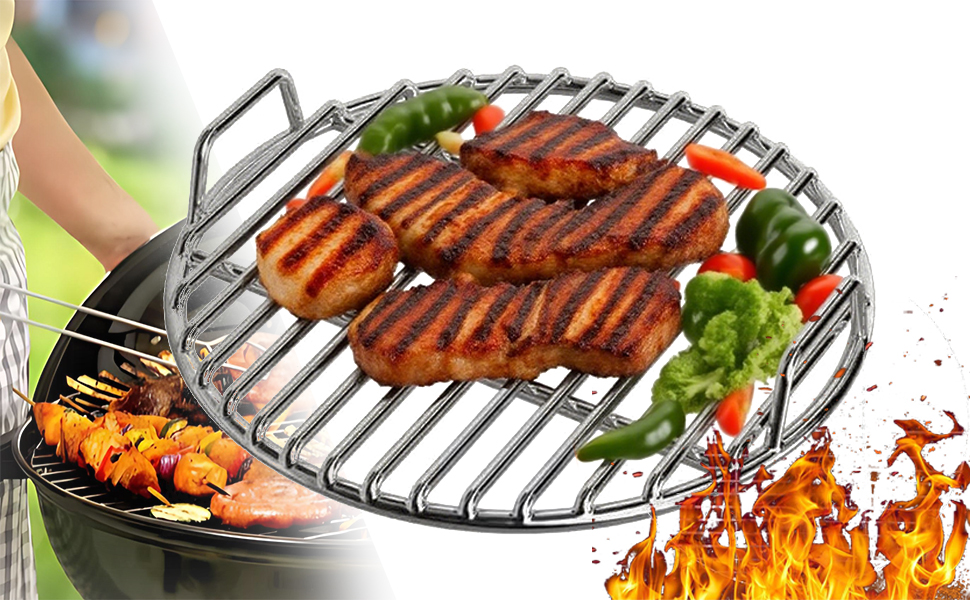 Решітка для гриля з нержавіючої сталі, круглі, різні розміри, для барбекю, кемпінгу, саду, рівномірний нагрів (діаметр 35 см)