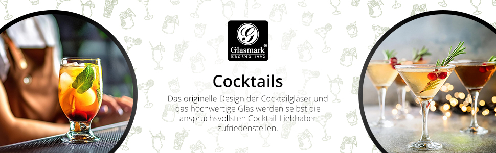 Набір склянок Krosno для коктейлів та напоїв (6 шт, 420мл)
