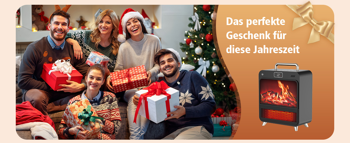 Електричний обігрівач 1500W з термостатом та таймером, тихий (34dB), захист від перегріву та перекидання, з пультком, чорний та срібний