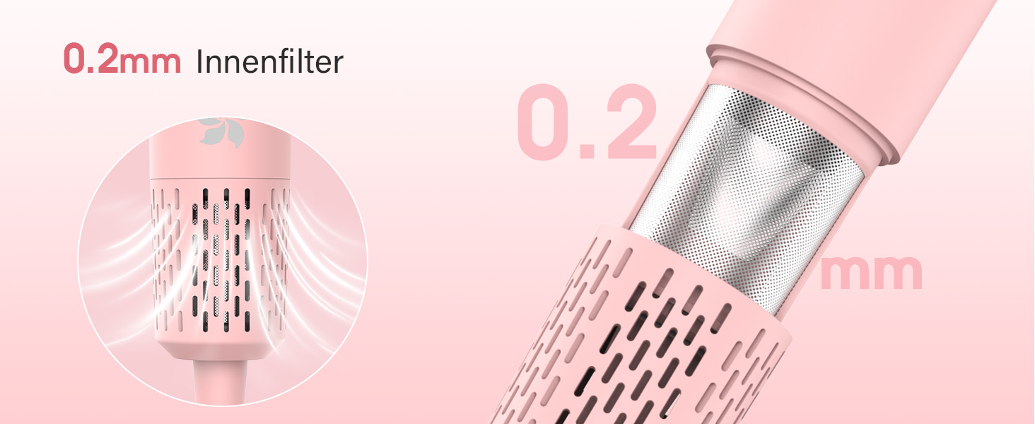 Фен з дифузором, 57dB, швидке сушіння, для подорожей та дому (рожевий)