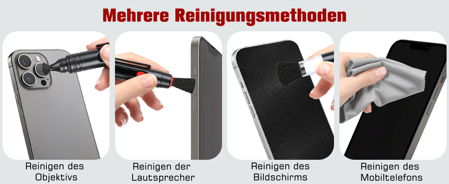 Набір для чищення камери: 14 шт. для об'єктивів DSLR, мобільних телефонів, лінз, фільтрів. Ракета-дувачка, Lenspen, пензлик, мікрофібра, щітка для об'єктивів