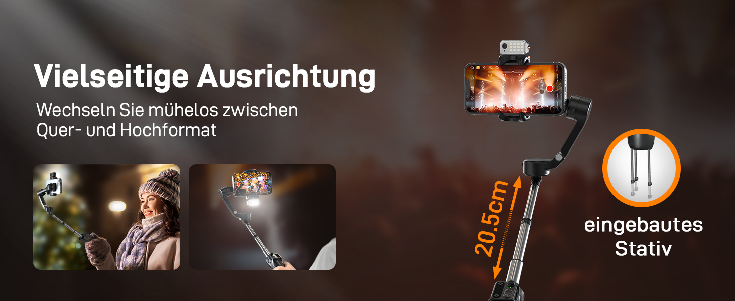 Hohem iSteady V3 - Стабілізатор для смартфона з контролером, AI-трекером, телескопічною штангою та штативом, чорний