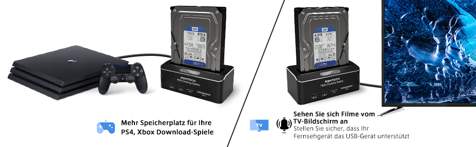Док-станція для жорстких дисків RSHTECH з двома відсіками, USB 3.0, алюміній, підтримка 2.5/3.5