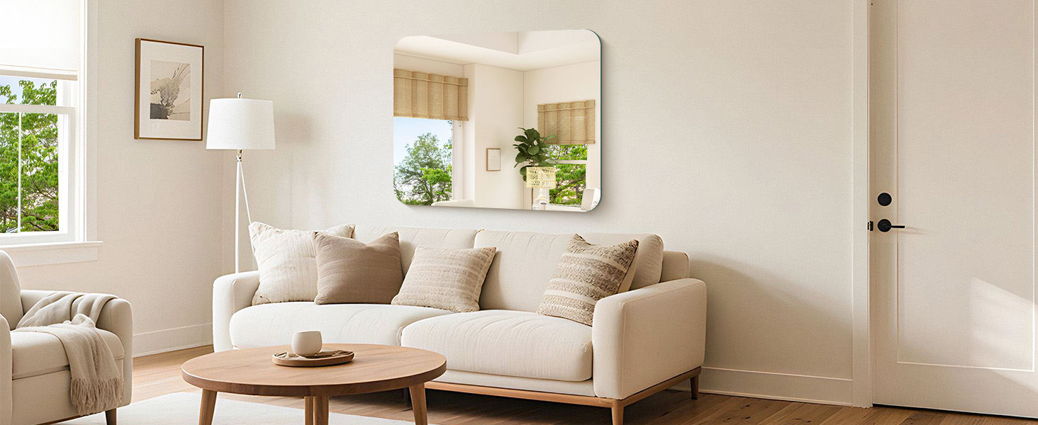 Дзеркало настінне прямокутне без рами 75x90 см для ванної, спальні, вітальні