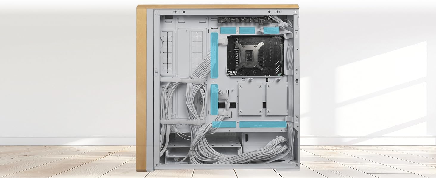 Корпус Lian Li Lancool 217: Чорний ATX Midi-Tower з темперованим склом, 5 вентиляторів, шпон дуба, сітчаста передня панель, підтримка Back-Connect