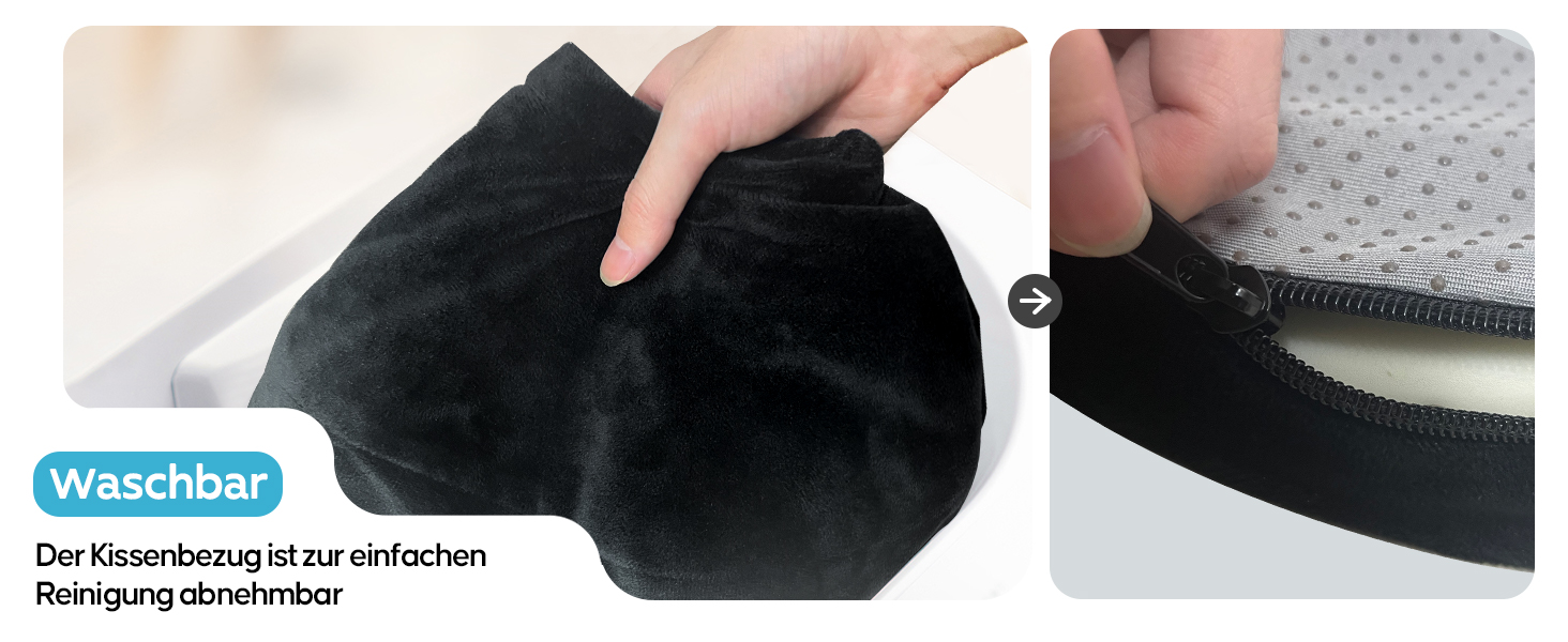 Ортопедична подушка для сидіння Benazcap Donut, для офісних крісел, авто та інвалідних візків – подушка з ергономічної піни з пам'яті ефекту для геморою, ішіасу, вагітності та після пологів, чорна