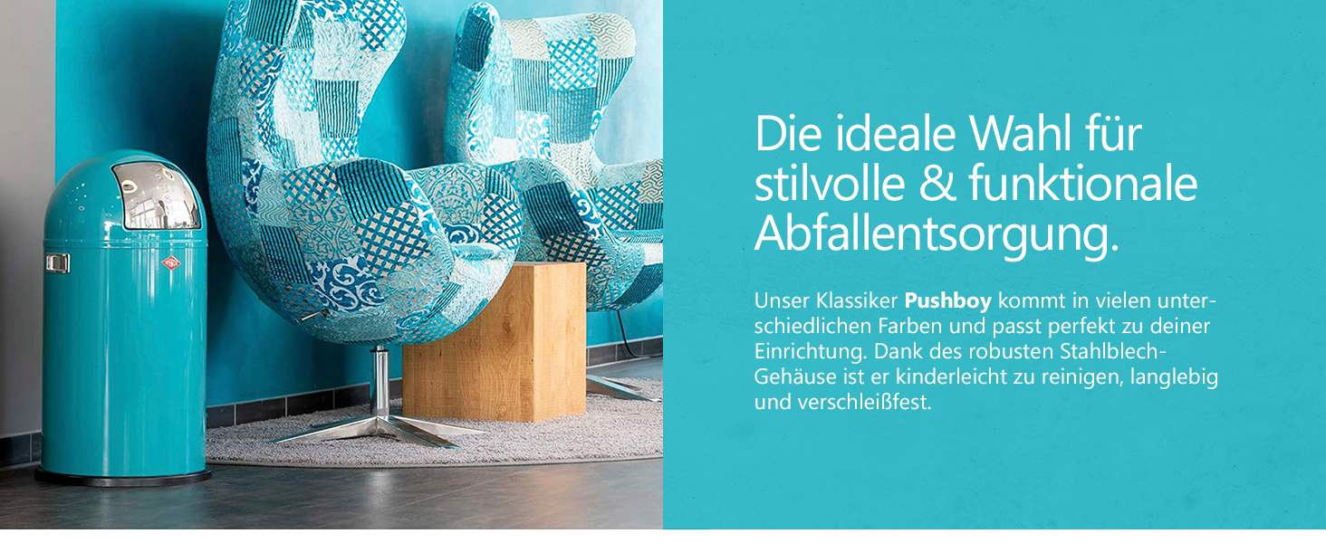 Відро Wesco Pushboy рожеве, 50 л, нержавіюча сталь, знімний внутрішній контейнер, порошкове покриття