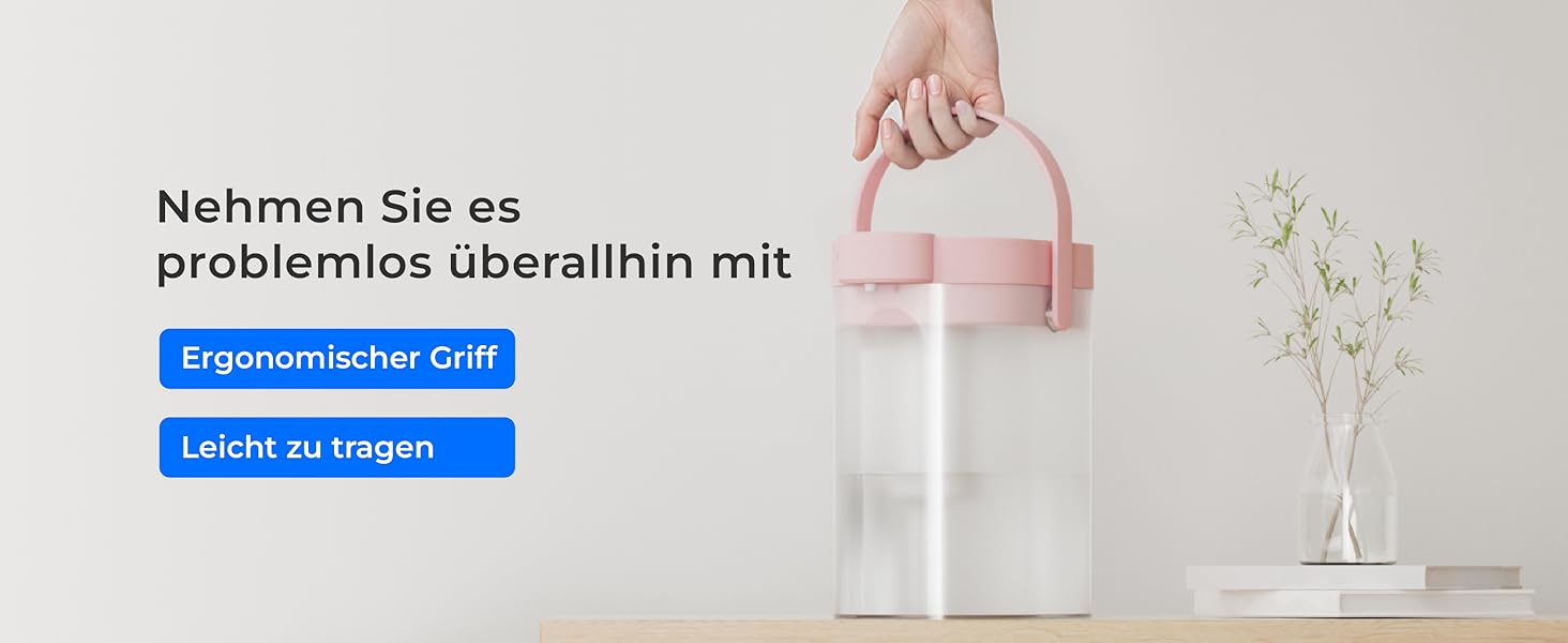 Електричний фільтр-глечик для води Waterdrop FreshTaste, 4 л, зменшує накип, хлор, свинець, мідь, очищає воду, рожевий, для холодильника