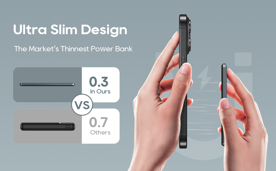 Power Bank Magsafe Ultra Slim 5000mAh 20W Gray - Бездротовий акумулятор для iPhone