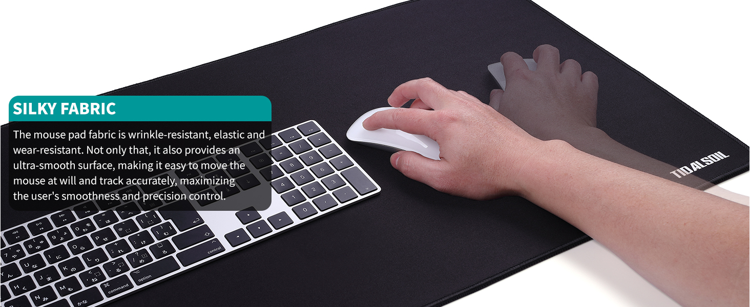 Килимок для миші геймерський XXL 900x400 мм, чорний, з гумовою основою - килимок для ігор та офісу, довговічний, з бортиком