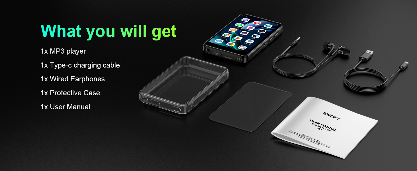 MP3 плеєр SWOFY з Bluetooth та WiFi, 4.0