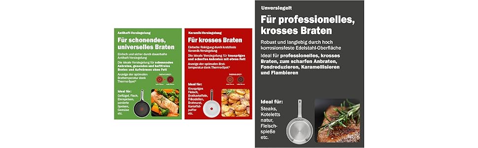 Сковорода Tefal Virtuoso 28 см з нержавіючої сталі, індукційна, довговічна, з ергономічною ручкою - E49206