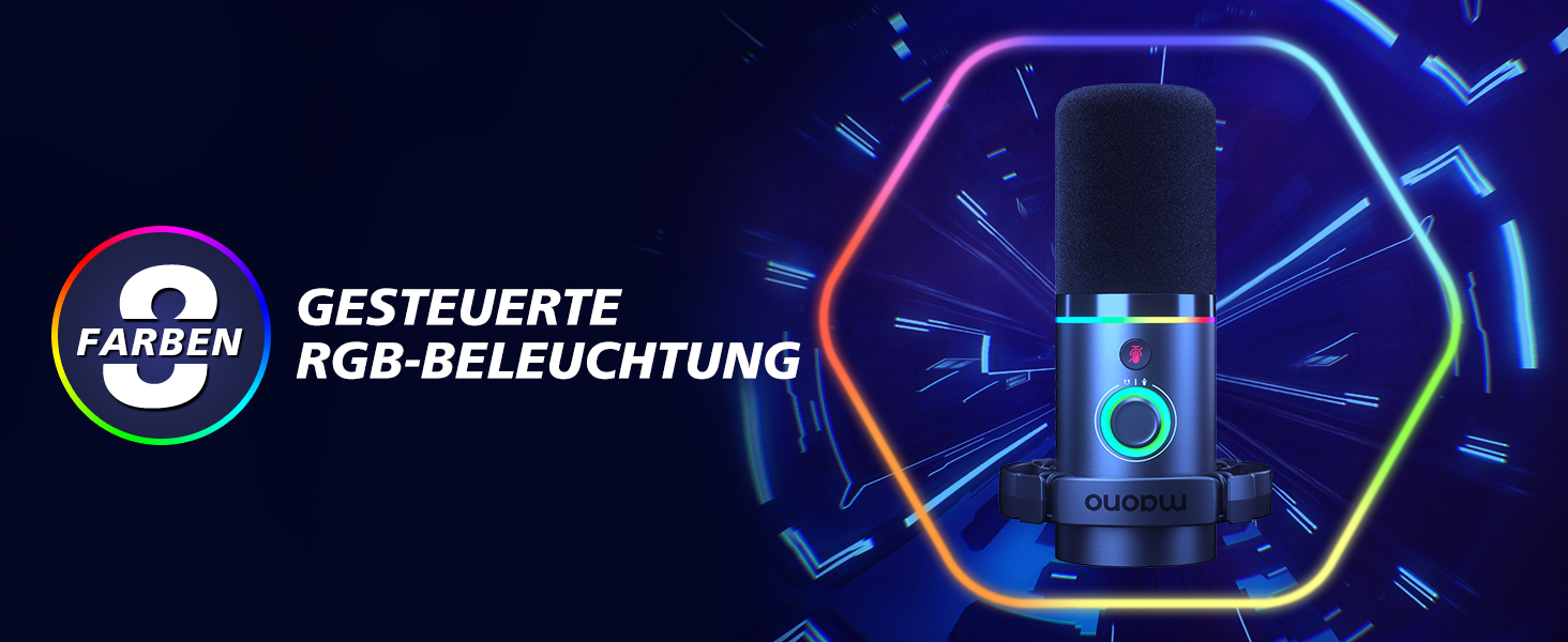 MAONO PD200XS: XLR/USB мікрофонний комплект для подкастів, стрімінгу та запису звуку (чорний)