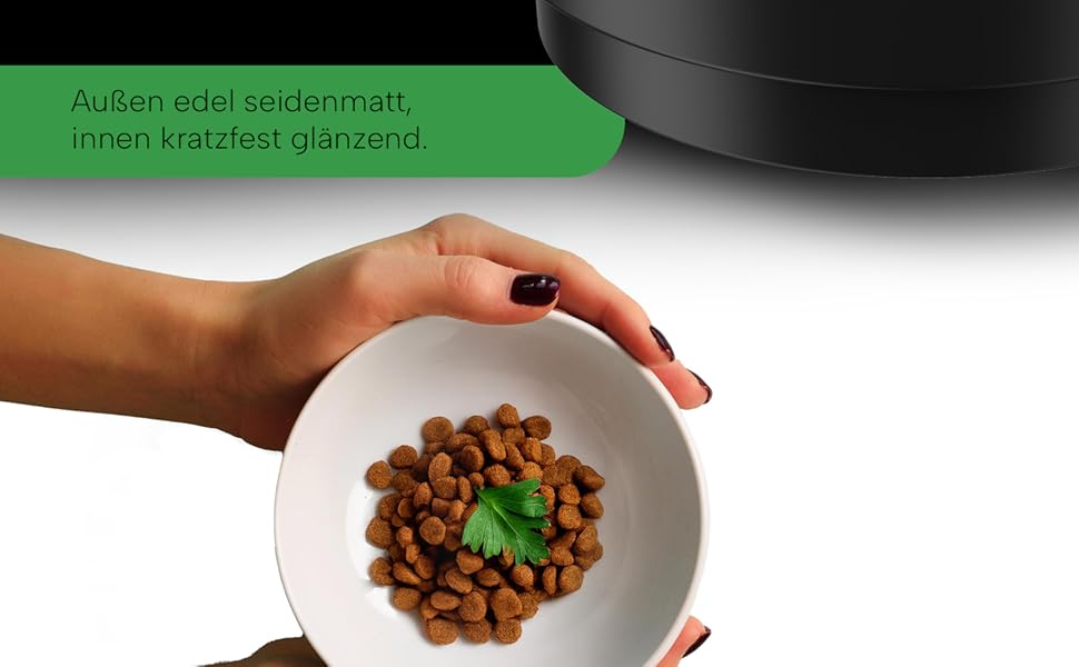 Миска для собак Draiax ElegantFeed M з кераміки – чорна, з матовим зовнішнім та глянцевим внутрішнім покриттям