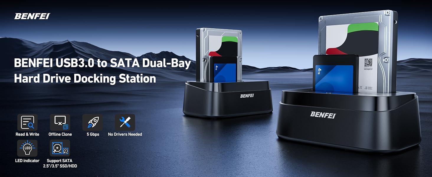 Док-станція BENFEI USB-C для HDD/SSD 2.5