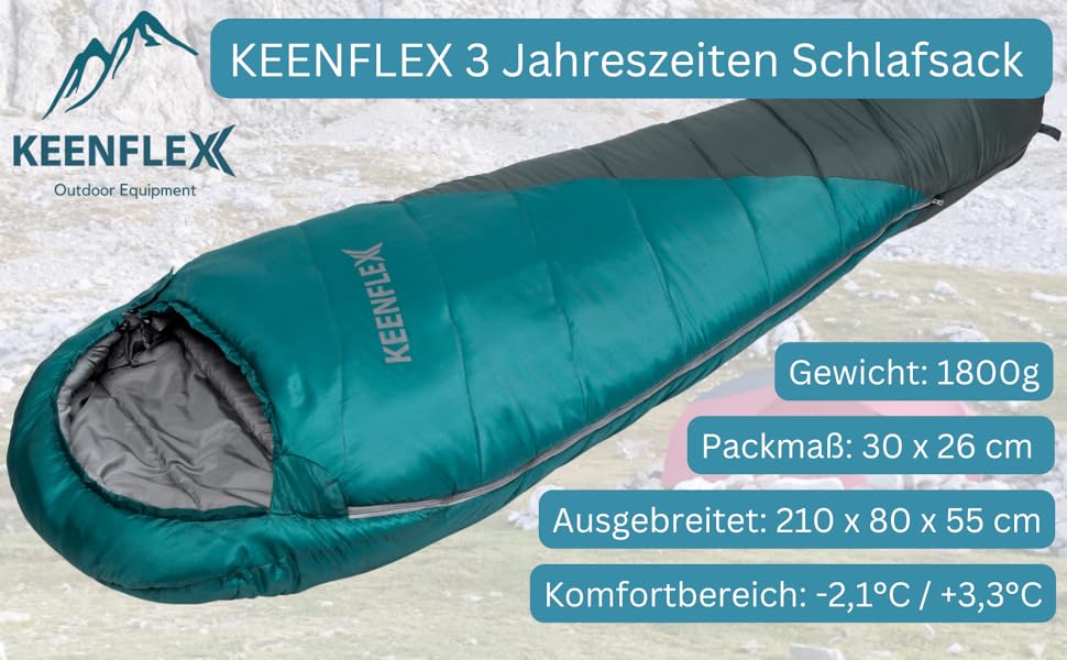 Сплячий мішок Outdoor 3 сезони -12.0°C (Blue -18.0°C)