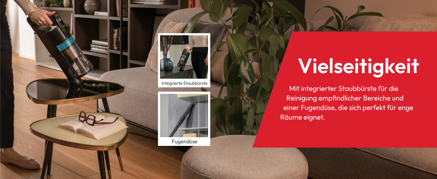 Бездротовий пилосос Hoover HF1 Plus з Anti-Hair Wrap, паркуванням та LED-підсвіткою, HEPA-фільтр 6-рівнів, для алергіків, час роботи 45 хв (для килима та твердих поверхонь)