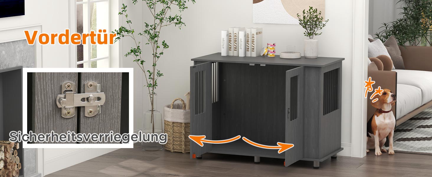 Клітка для собак PawHut - переноска для собак, хатня собача будка з замком, сірим кольором, 85 x 55 x 87 см (114 x 60 x 82 см)