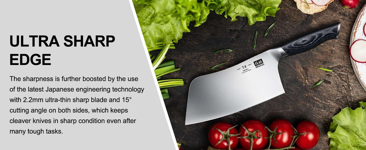 Ніж кухарський SHAN ZU, 18 см, професійний, з високоякісної сталі, з ручкою з дерева K133
