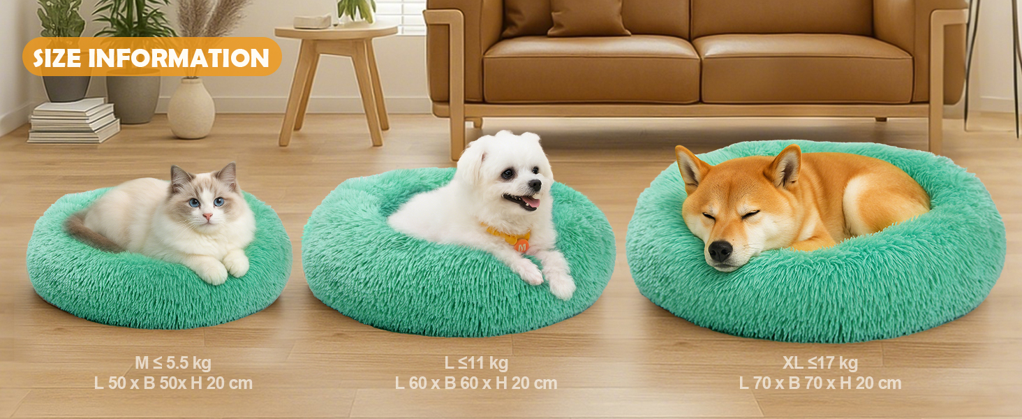 М'яке кругле ліжко для собак та котів, 50 см, рожеве/темно-зелене, 50x50x20 см, миється, не слизьке