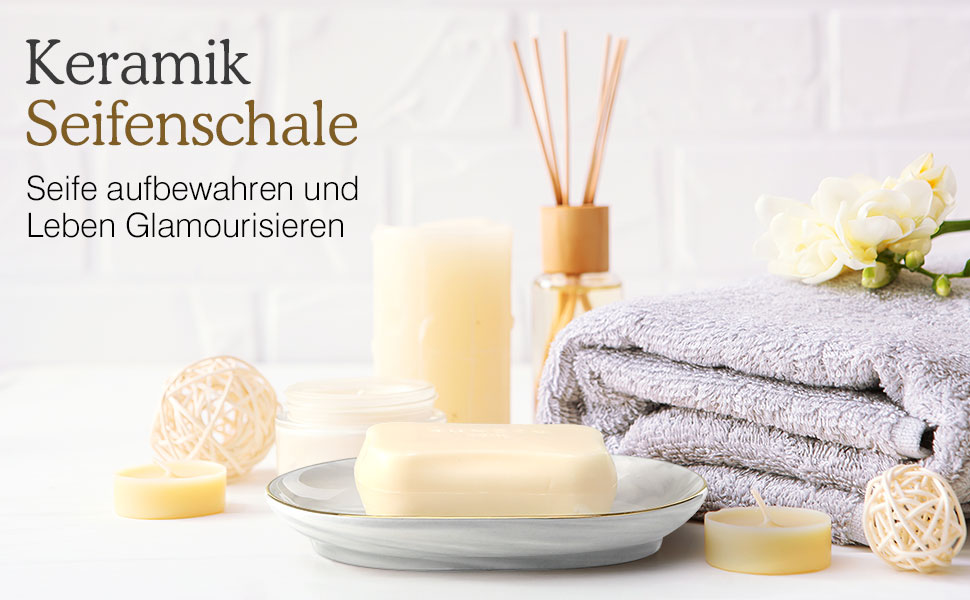 Підставка для мила Luxspire з кераміки, антиковзна, білий мармур, для ванної кімнати, душу та кухні