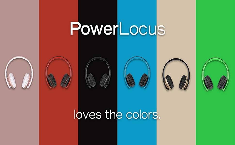 PowerLocus Бездротові навушники Over-Ear з Bluetooth, Hi-Fi стерео, FM радіо, Micro SD/TF, мікрофоном та зручними амбушюрами (Чорний/Помаранчевий)