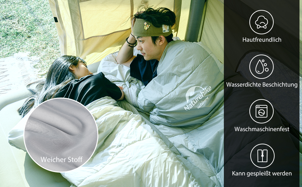 Naturehike Sleeping Bag - 7°C Warm Weather, Lightweight, for Hiking, Backpacking & Camping (Z-Pillow, Gray)