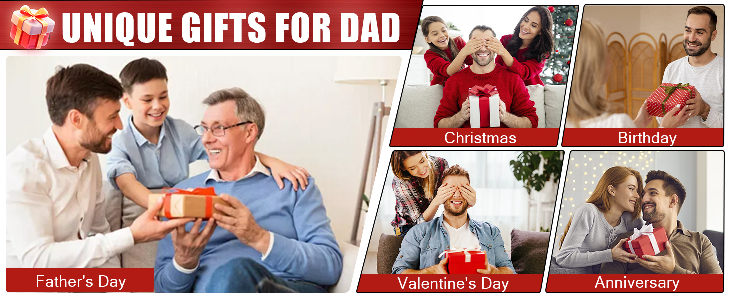 Набір інструментів RoverTac: подарунок для тата, 12-в-1 мультитул, молоток, ліхтарик, ніж, подарункова коробка 'BEST DAD EVER'