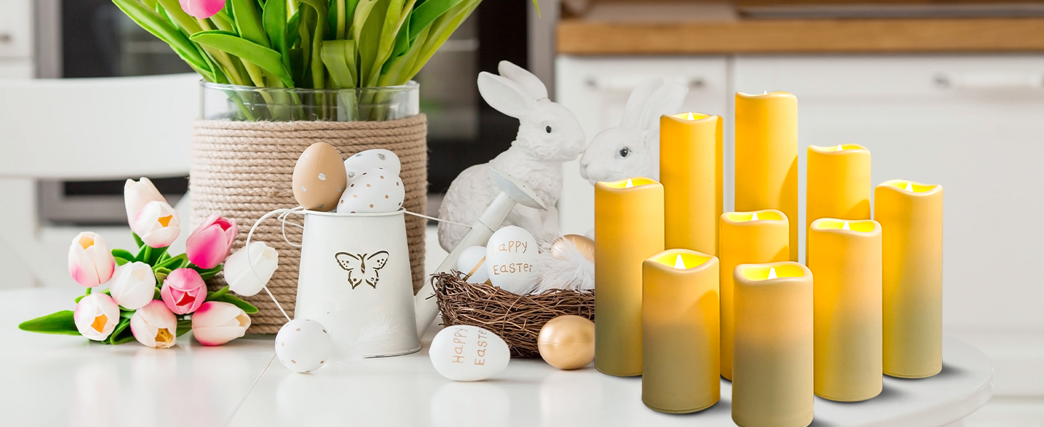 Світлодіодні безпечні свічки Candlesee, набір з 9 шт., водонепроникні, на батарейках, з ефектом мерехтіння та таймером, з пультом ДУ для балконів, ліхтарів, дому, весільного декору