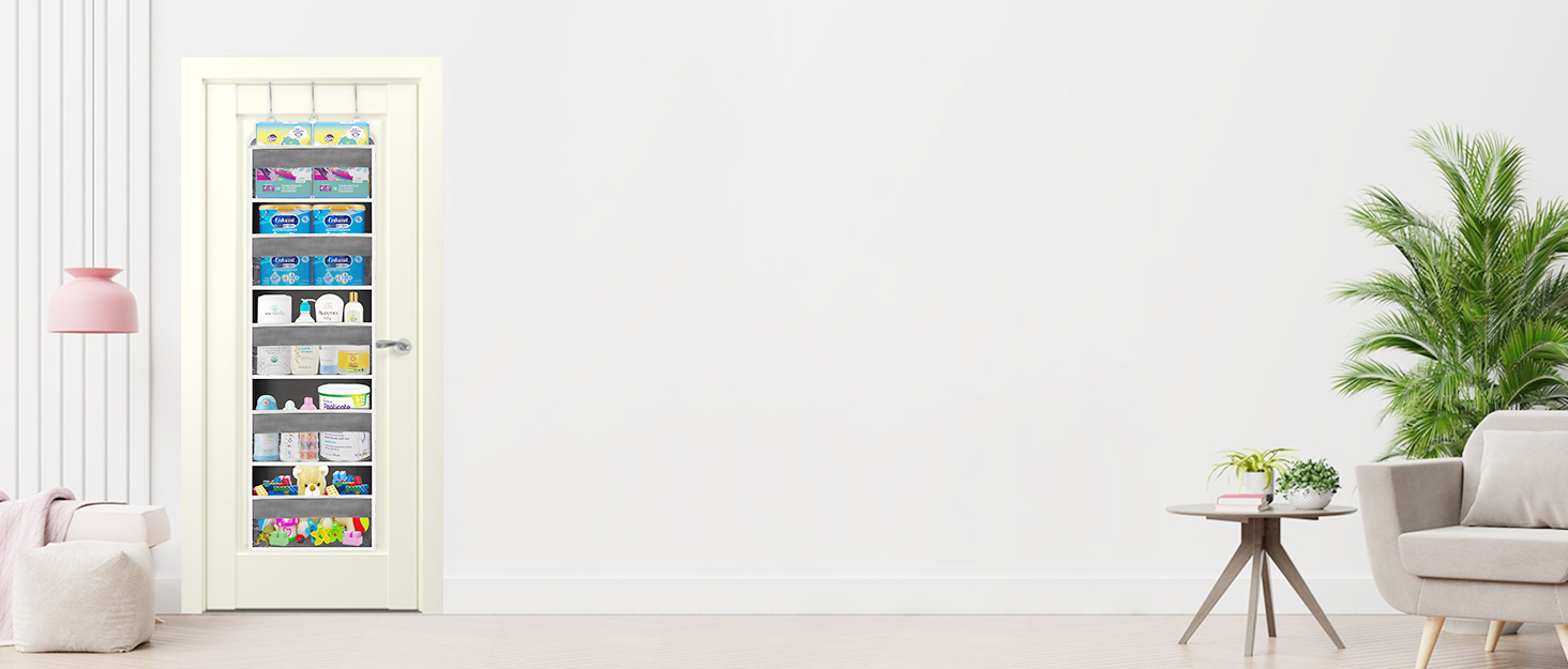 Органайзер на двері 5-поверховий складний, темно-сірий – для ванної, дитячої, кемпінгу