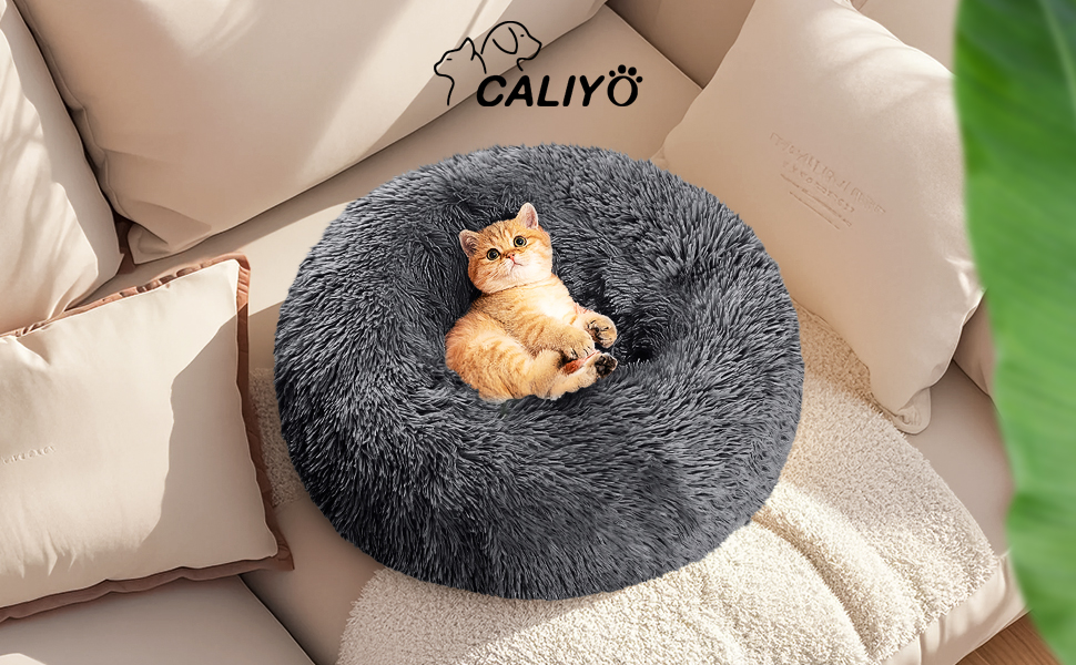 CALIYO Крісло-гніздо для собак та котів, середнього розміру, 70 см, темно-сірий