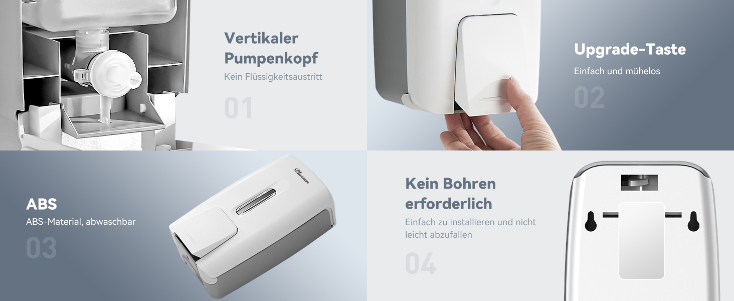 Настінний диспенсер для рідкого мила - диспенсер для мила та гелю для душу (9088) (Білий)