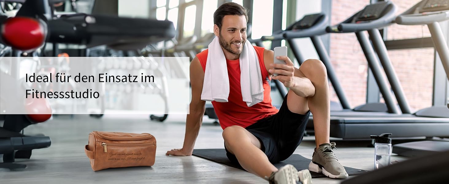 Чоловіча дорожня косметичка Easycosy з лазерним гравіюванням, шкіряна, на блискавці, червоно-коричнева. Ідеальний подарунок для чоловіків, тата, дідуся, колеги.