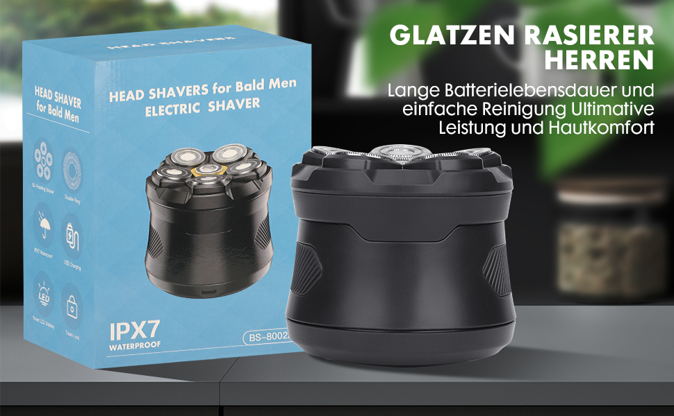 Електричний голкострум для гоління голови чоловічий, вологостійкий, з USB-C, легко чистити
