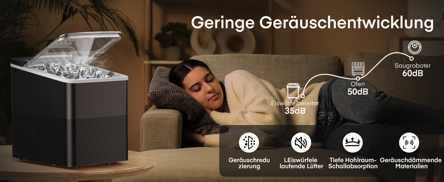 Машина для приготування льоду FOHERE, 14 кг/24 год, 9 кубиків за 5 хвилин, самоочисна, з лопаткою та кошиком, 2 розміри кубиків, для дому/офісу/бару/RV