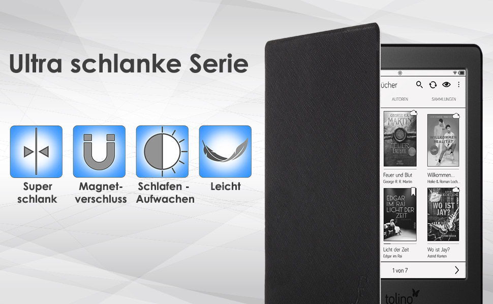 Чохол для Tolino 2019 Roségold: тонкий, легкий, з авто-вимиканням, захисний (чохол-табличка)