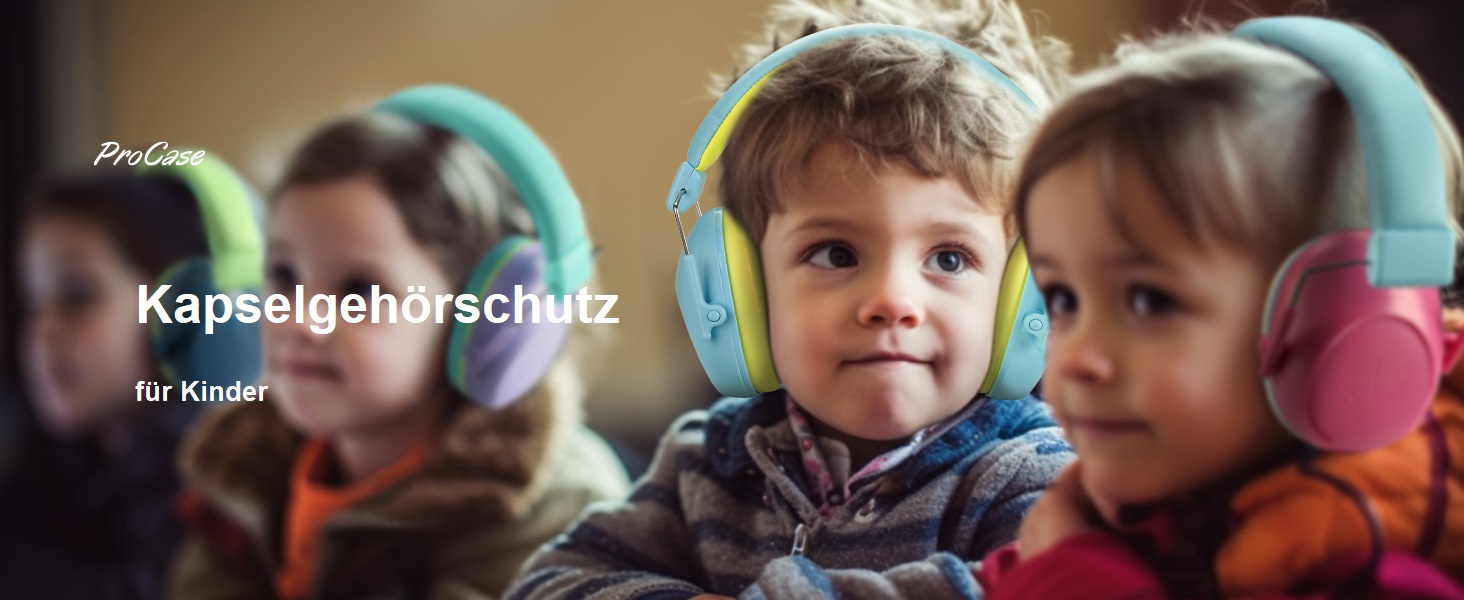 Навушники шумозаглушення для дітей ProCase, блакитні - захист від шуму, NRR 24dB, складна конструкція, регульований наголов'я