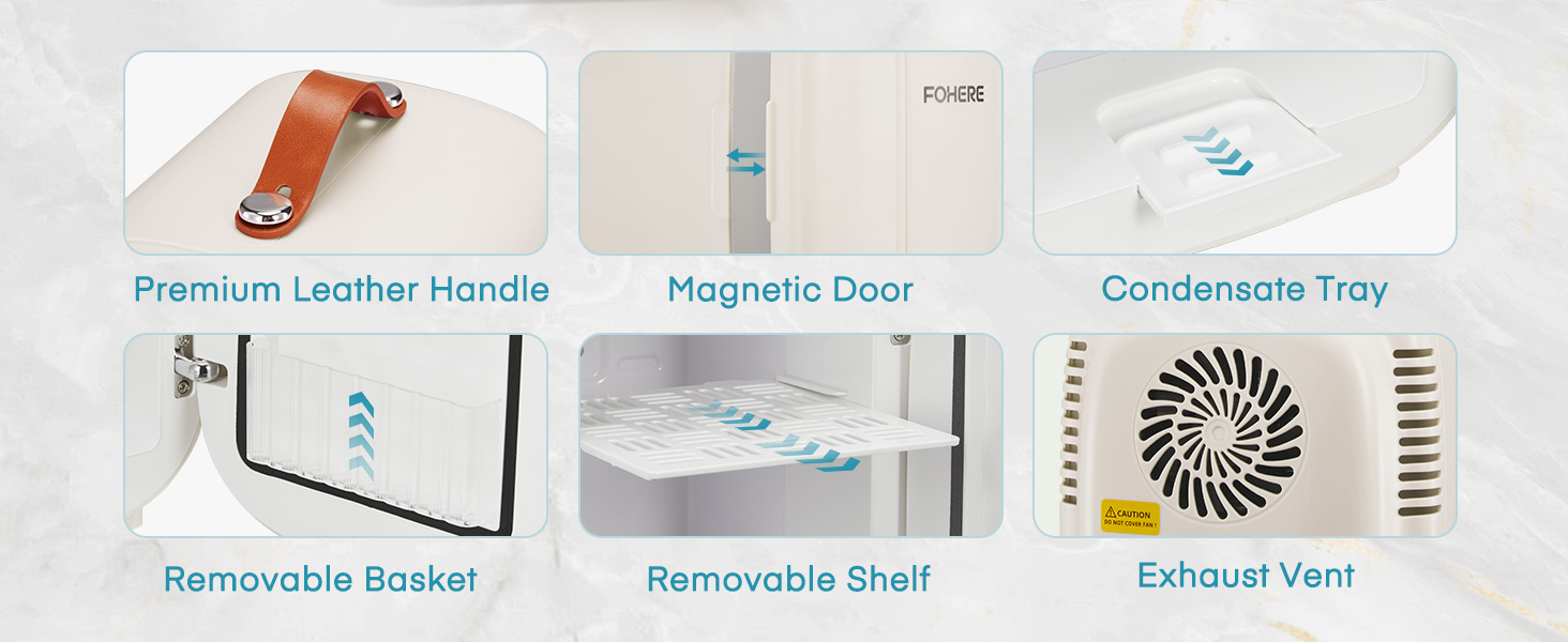 Mini холодильник FOHERE 5 літрів: для напоїв та догляду за шкірою, USB живлення, 220V/12V, білий