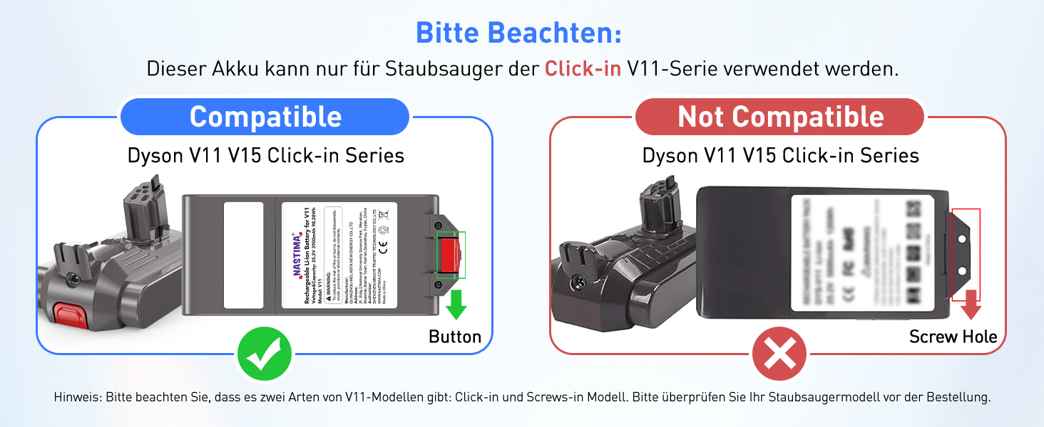 Акумулятор NASTIMA 25,2V 3900mAh Li-ion для пилососів Dyson V11, V15 (970425-01, 970938-01)