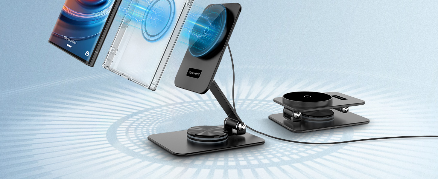 Бездротовий зарядний пристрій MagSafe для Samsung Galaxy S25 Ultra/S24, iPhone 16/15/14, Pixel 10/9 Pro/8, Android, білий/чорний