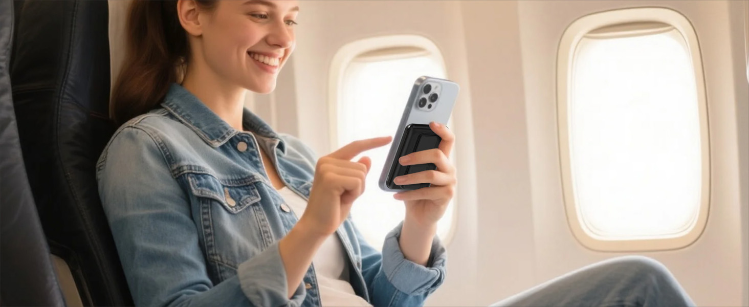 Портативний зарядний пристрій 20000mAh з MagSafe, PD 22.5W, USB-A, магнітне підключення, бездротова зарядка 15W, LED дисплей, чорний