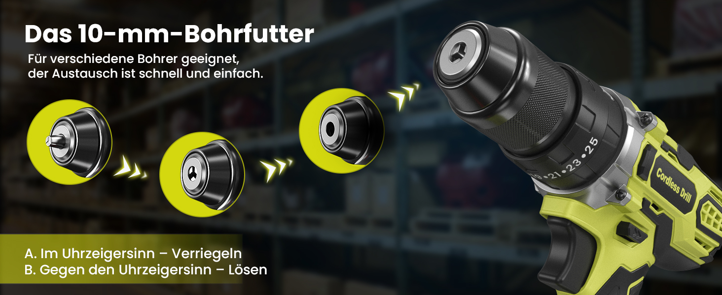 Акумуляторний дриль-шуруповерт 21V з 2 акумуляторами 2000mAh, 45Nm, 2 швидкості, 25+3 ступені крутного моменту, патрон 10мм, 27 предметний набір та кейс для дому та DIY