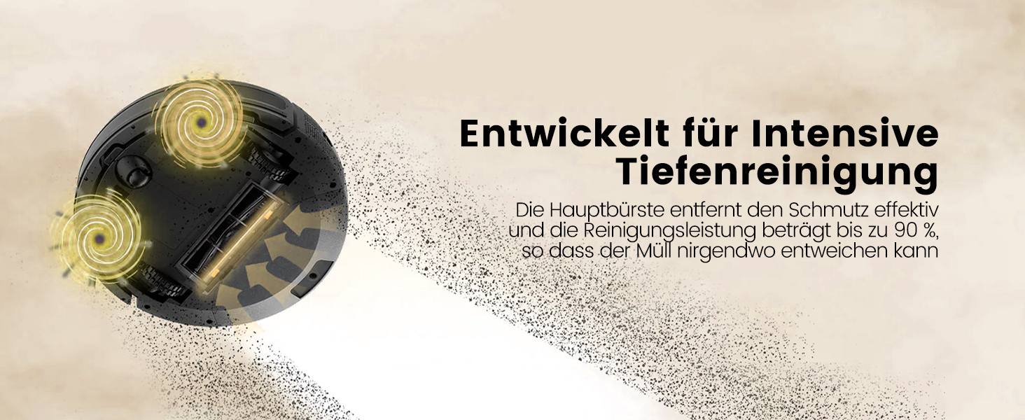 Робот-пилосос AIRROBO P25: потужність 2800 Pa, для твердих поверхонь та килимів, керування через додаток, 120 хв роботи, з пультом дистанційного керування (чорний)