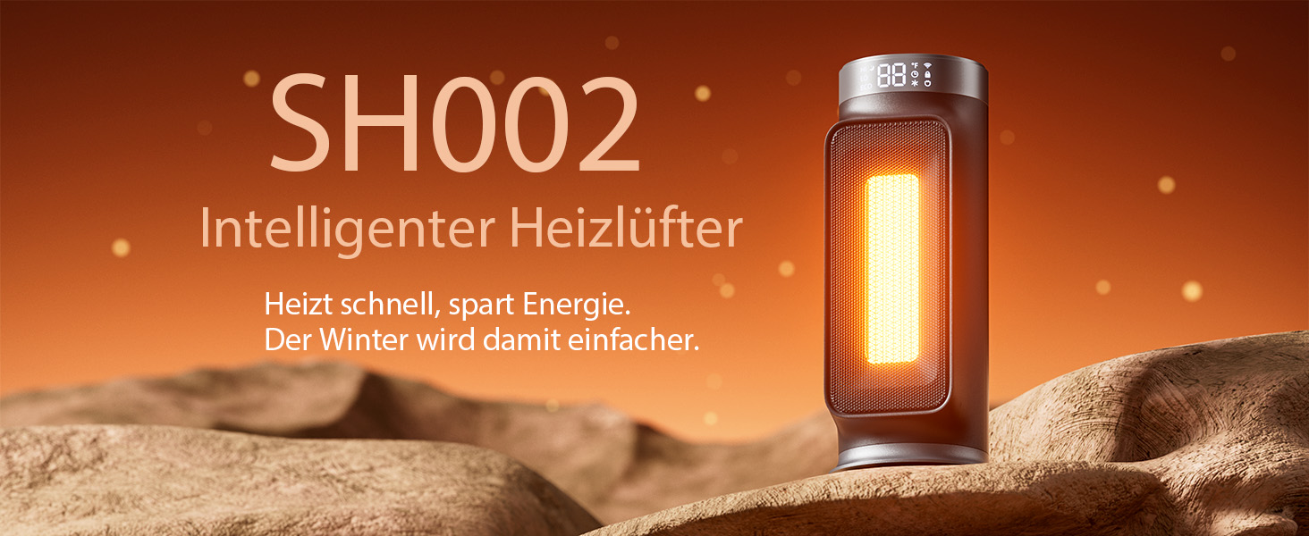 Розумний обігрівач з функцією охолодження, 1800W, WiFi, керування через додаток/Alexa/Google Assistant, для дому, офісу, спальні, чорний