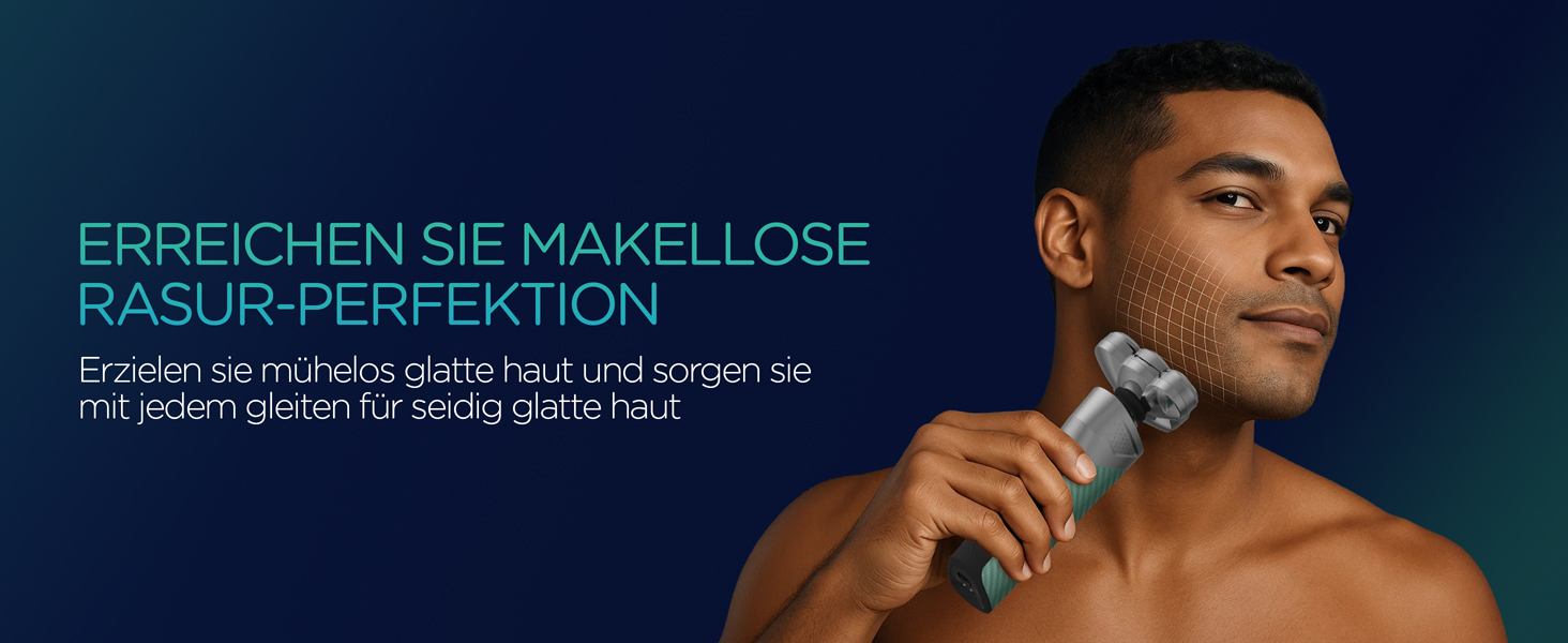 Електричний чоловічий верстат для гоління VOYOR TX500 (зелений) - 5D, мокрий/сухий, USB, LED дисплей, 150 хв роботи