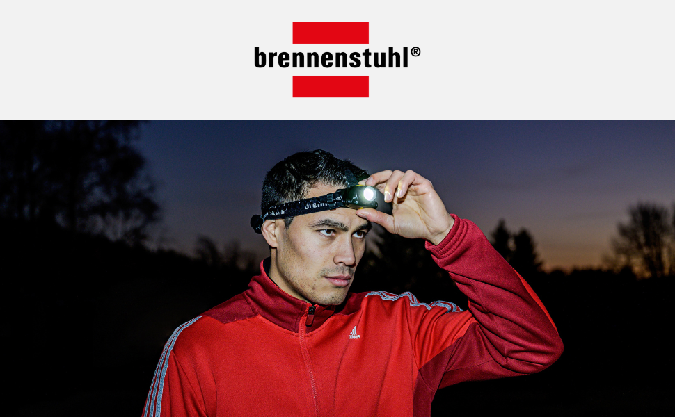 Налобний ліхтар Brennenstuhl LuxPremium LED акумуляторний із сенсором, USB C, червоне світло, захист IP44, OSRAM LED, 400 лм, до 50 годин роботи