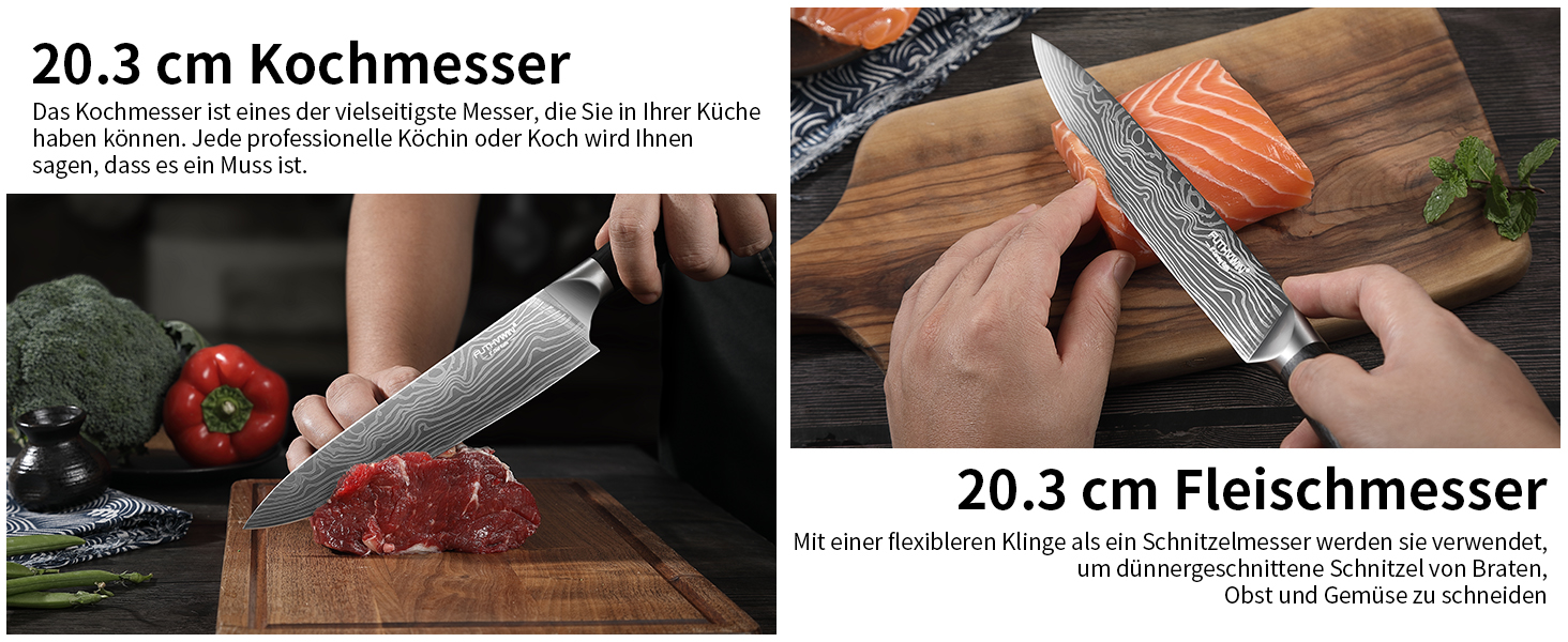 Набір кухонних ножів FUTHVWIN 7 предметів: професійний набір з японської високоякісної сталі з ергономічною ручкою, у подарунковій коробці